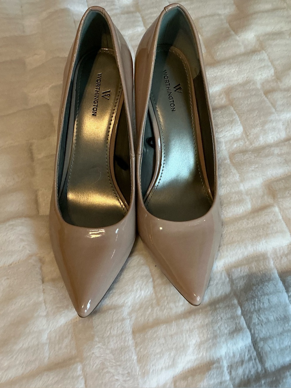 Worthington Blush/Nude Patent Pointed-Toe Pumps Women’s size 8 Classic Steletto